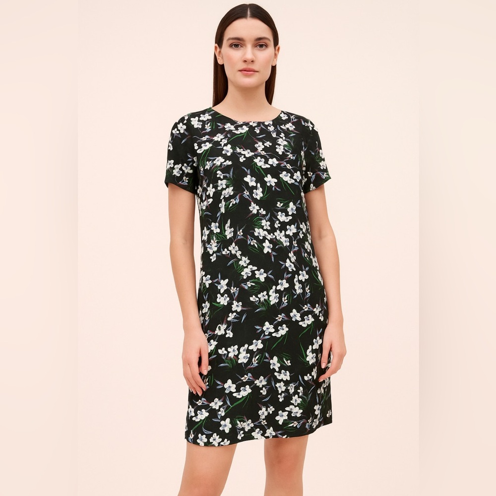 Banana Republic Black Dress with‎ White Floral Design